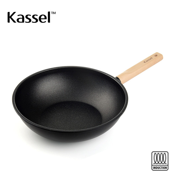 [Kassel] 카셀 하이브리드 인덕션(IH) 휠우드 궁중팬(웍) 28cm