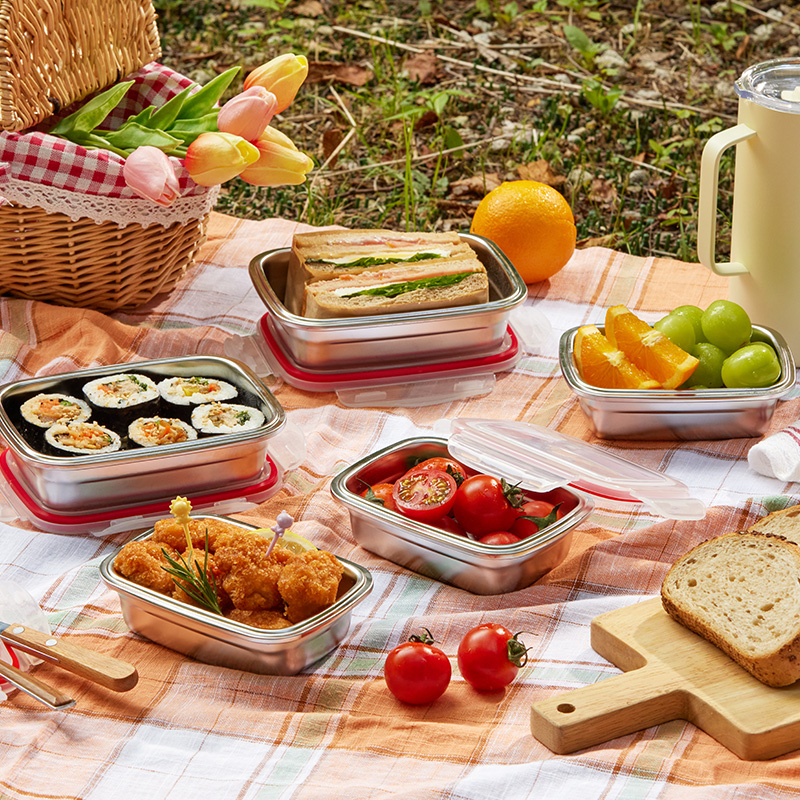 [키친플래그] 스테인레스 304 밀폐 찬통 4종 8P 세트