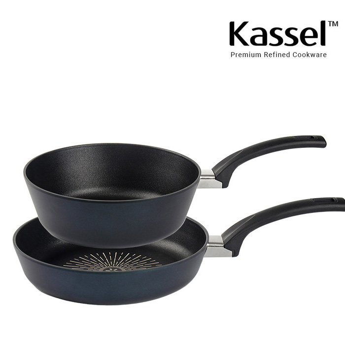 [Kassel] 카셀 블루 라이트 IH 인덕션 프라이팬 2종A세트(프라이팬28cm+궁중팬24cm)