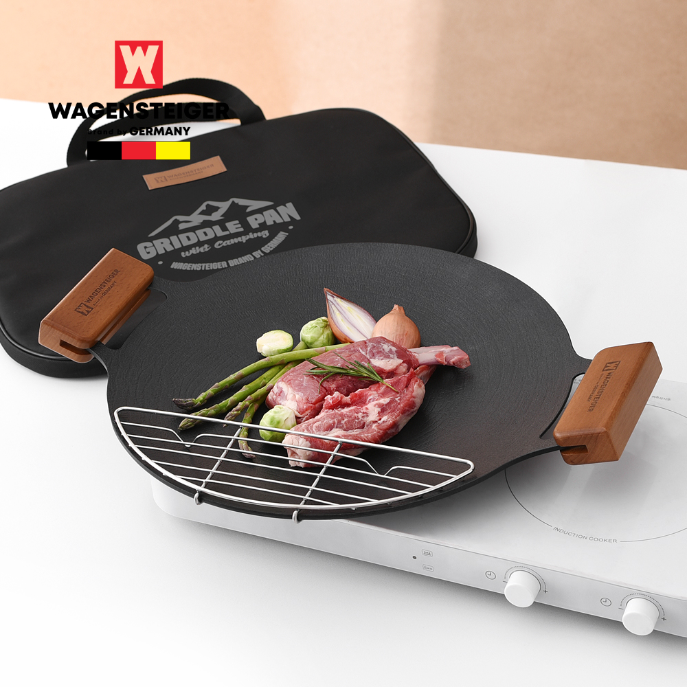 [바겐슈타이거] 그리들 시리즈 세트 2호 블랙 (그리들 36cm+토트백+우드손잡이 2pcs+그리들망 28cm)