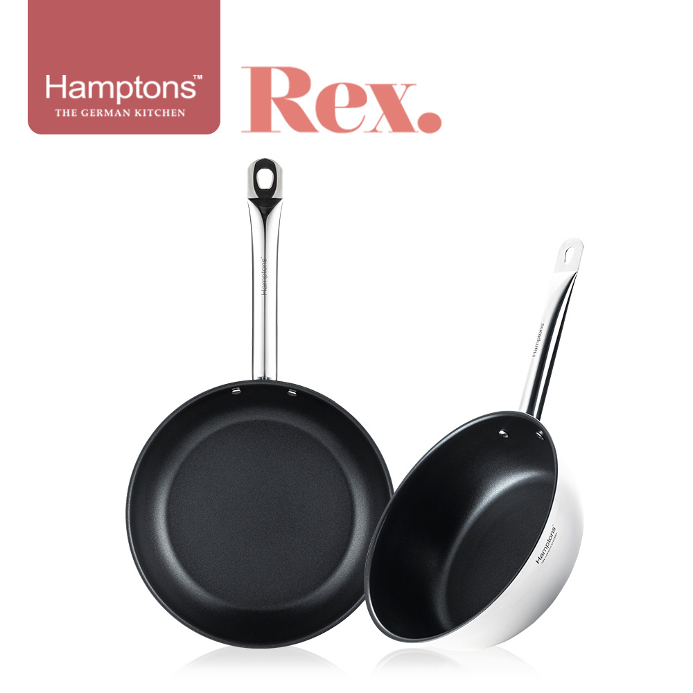 [Hamptons] 햄튼 렉스 스텐 인덕션 코팅 후라이팬2종세트-D_(F26+W24)