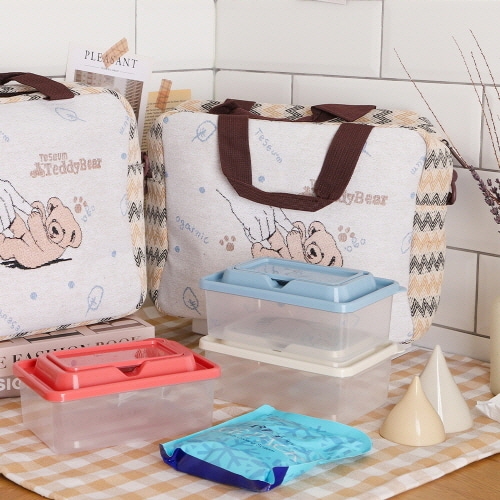 [테지움] 테디베어 보온 보냉백 세트(13L)