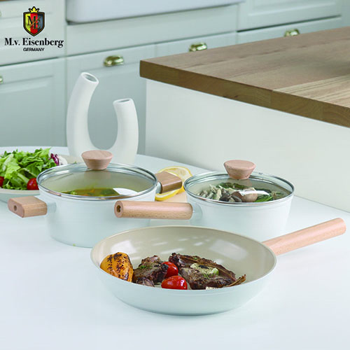 [아이젠베르그] 쿠헨바움 IH 세라믹냄비 3종B세트 (18편수,20양수,28후)