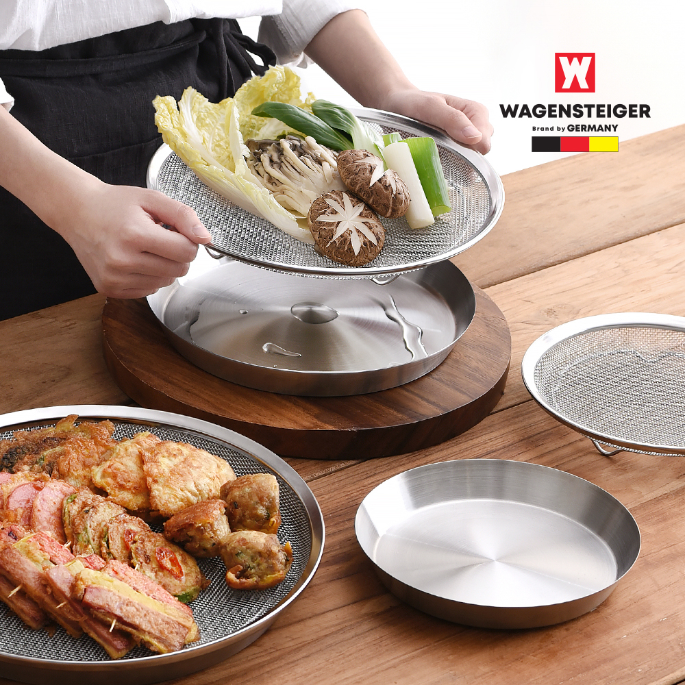 [바겐슈타이거] SUS304 스텐 메쉬 트레이 2종 세트_대[24+25cm]