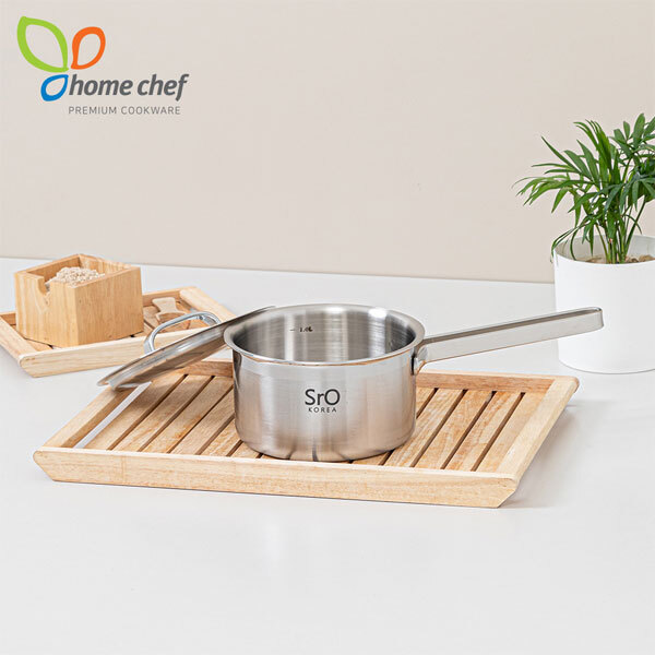 [홈셰프] SrO 통3중 스텐 이유식 편수냄비 14cm HC-1214p