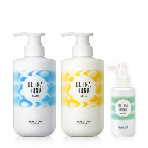 [힐러랩] 울트라본드 탈모완화샴푸500ml+극손상헤어팩500ml+헤어토닉100ml+쇼핑백
