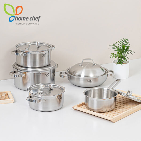 [홈셰프] SrO 통3중 스텐 냄비 5종세트 HC-1210se