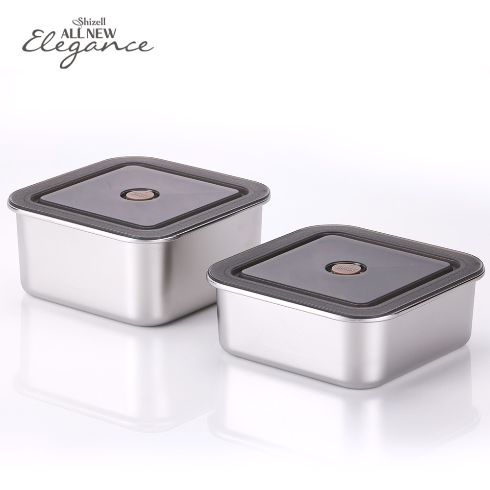 [쉬젤] 올뉴 엘레강스 밀폐용기 스테인레스 밧드 2종세트(2500ml/3200ml)