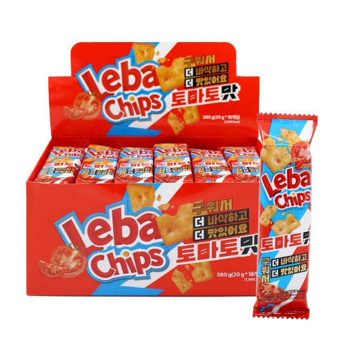 [좋은세상] 레바 칩스 포테이토 스낵 토마토맛 360g (18개입)