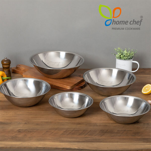 [홈셰프] 국산 스텐레스 믹싱볼 5종세트 HC0415se(믹싱볼28cm+26cm+24cm+22cm+20cm)
