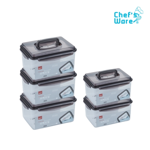 [셰프웨어] 퍼펙트씰 트라이탄 밀폐용기 핸디형 대용량 5조 세트 DYC-PFS-L-5P