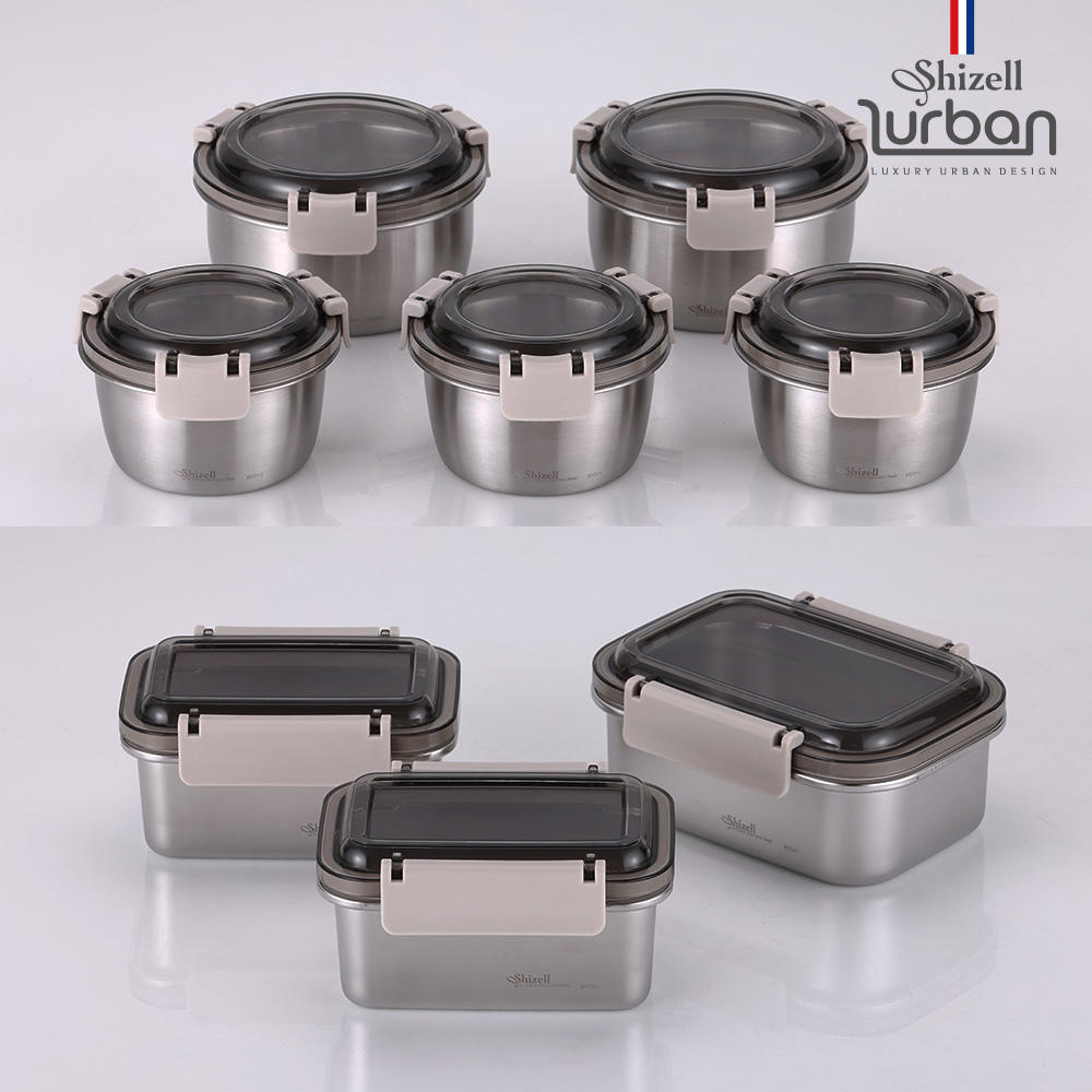 [쉬젤] 러반 슈퍼클린찬통 혼합8종세트B(원형5종 350×3+600×2+직사각3종 600×2+850×1)