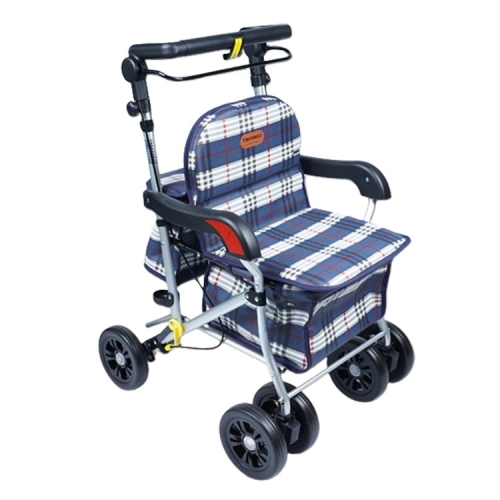 [웰비] 다용도 접이식 성인용 보행 보조차 실버카 F-828(블루)