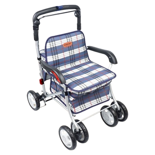[웰비] 다용도 접이식 성인용 보행 보조차 실버카 F-238 (블루)