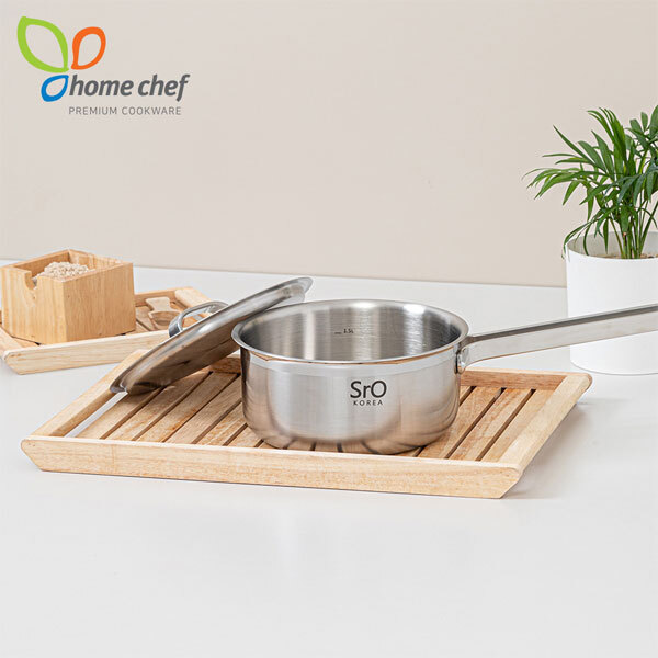 [홈셰프] SrO 통3중 스텐 편수냄비 16cm HC-1216p