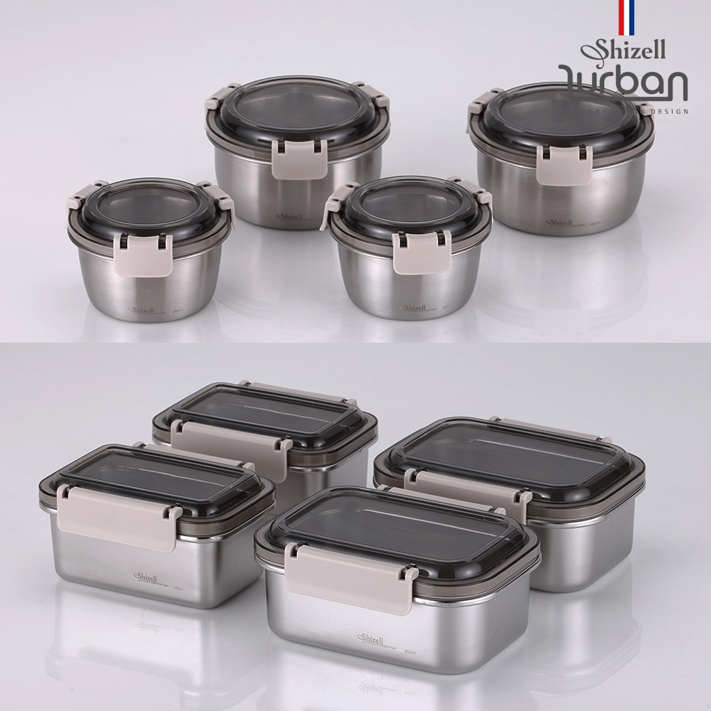 [쉬젤] 러반 슈퍼클린찬통 혼합8종세트A(원형4종 350×2+600×2+직사각4종 600×2+850×2)