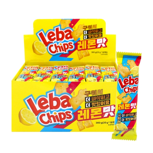 [좋은세상] 레바 칩스 포테이토 스낵 레몬맛 360g (18개입)