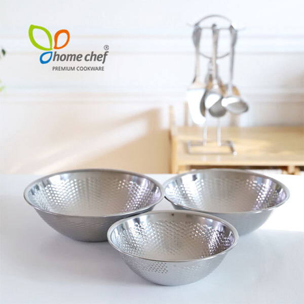 [홈셰프] 국산 스텐레스 쌀함박 3종세트 HC0413Rse(쌀함박24cm+26cm+28cm)