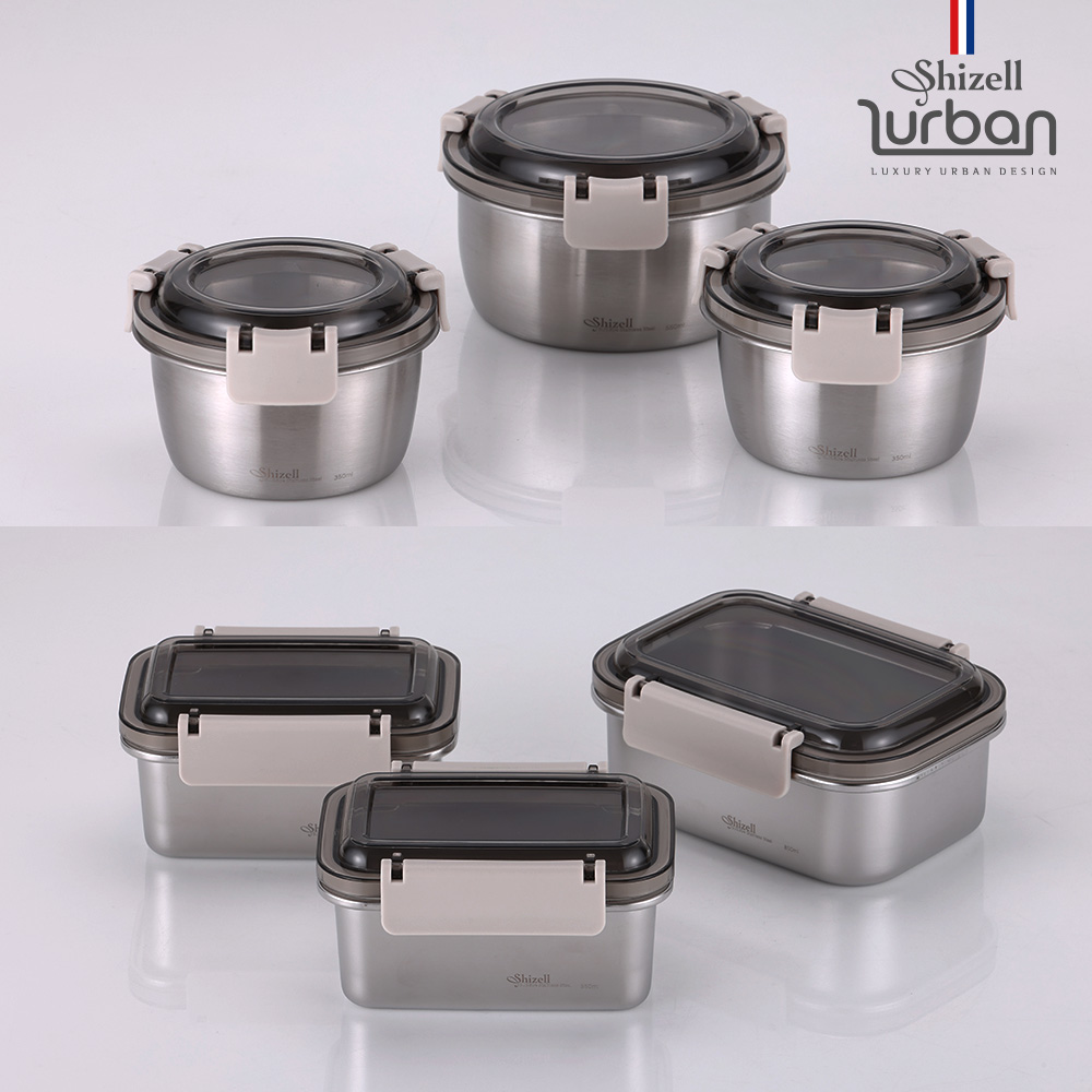 [쉬젤] 러반 슈퍼클린찬통 혼합6종세트(원형3종 350×2+600×1+직사각3종 600×2+850×1)