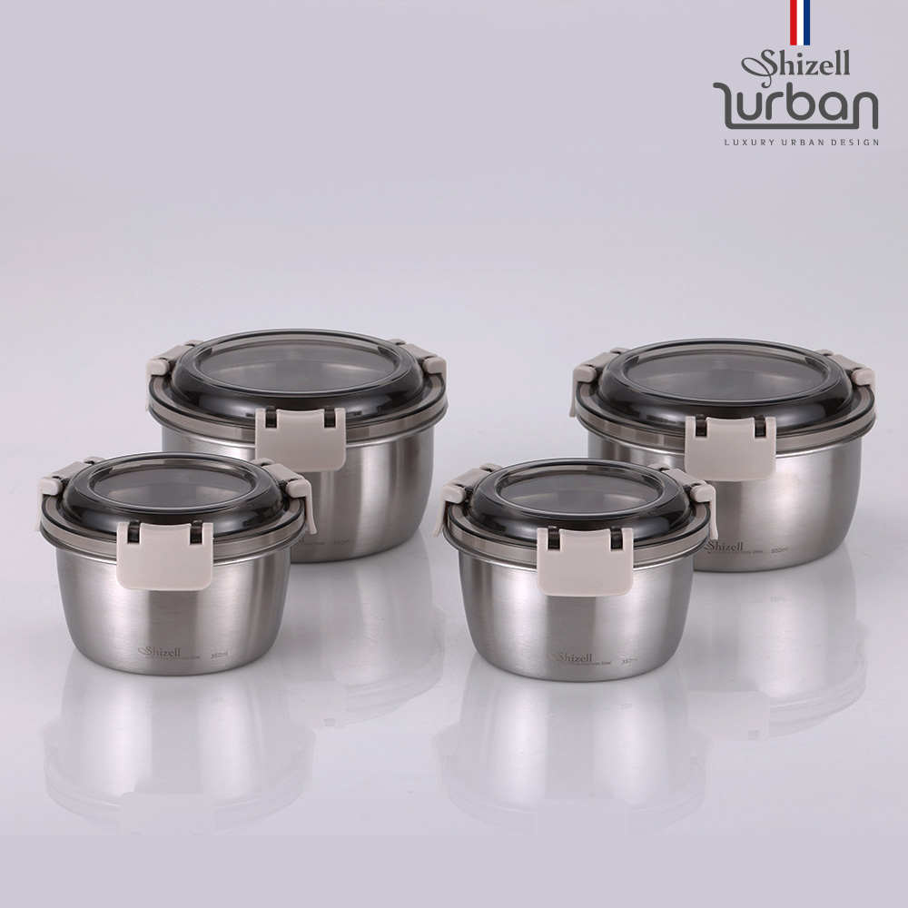 [쉬젤] 러반 슈퍼클린찬통 원형4종세트(350×2+600×2)