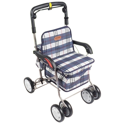 [웰비] 다용도 접이식 성인용 보행 보조차 실버카 F-218(블루)