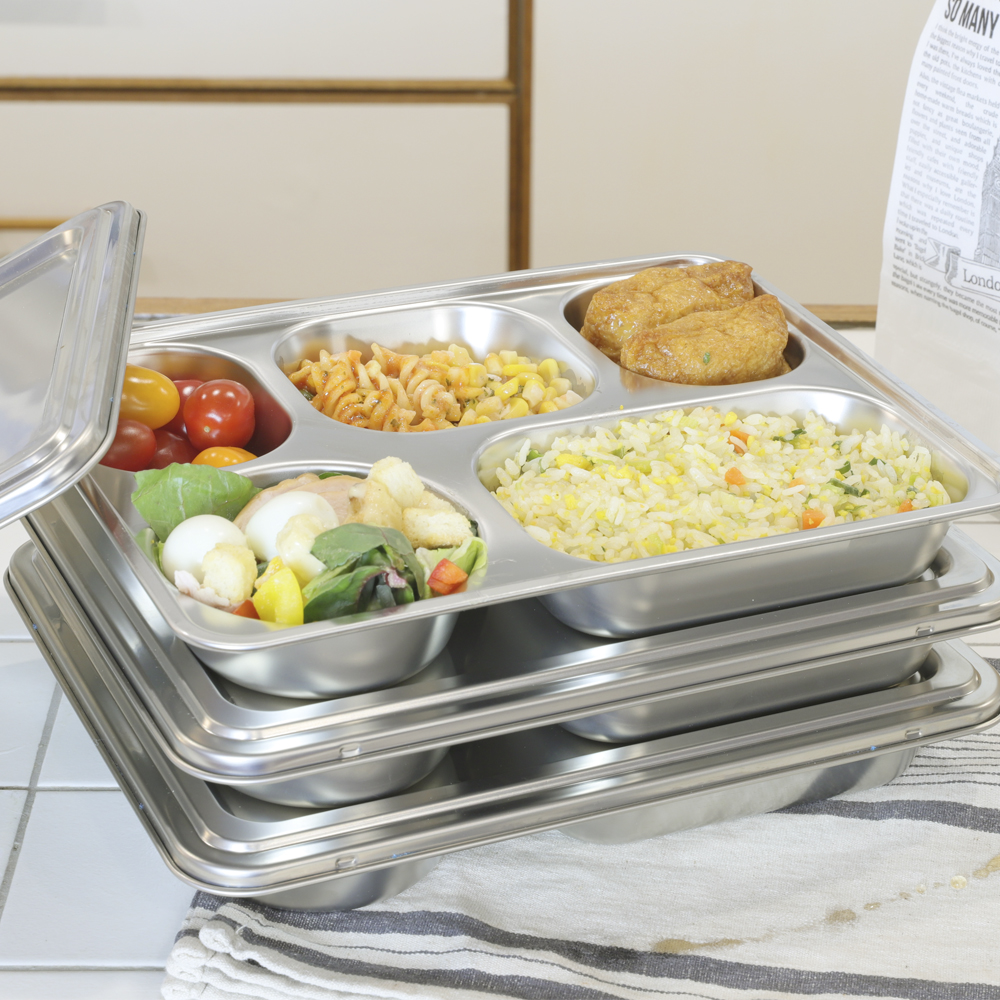 [쿠비녹스] 스텐 뚜껑 식판 5구 CO-40-25