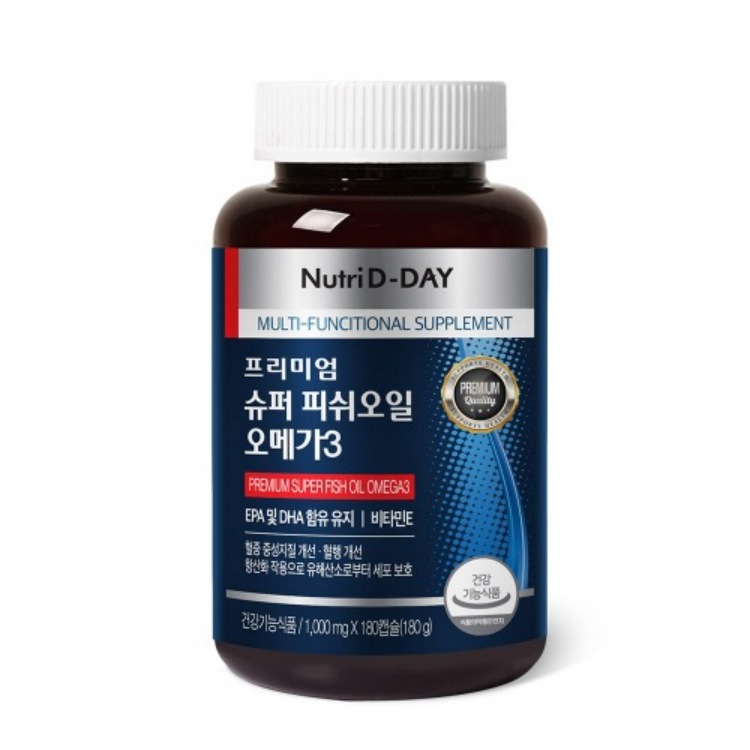 [뉴트리디데이] 프리미엄 슈퍼 피쉬오일 오메가3 1000mgx180정(6개월분)
