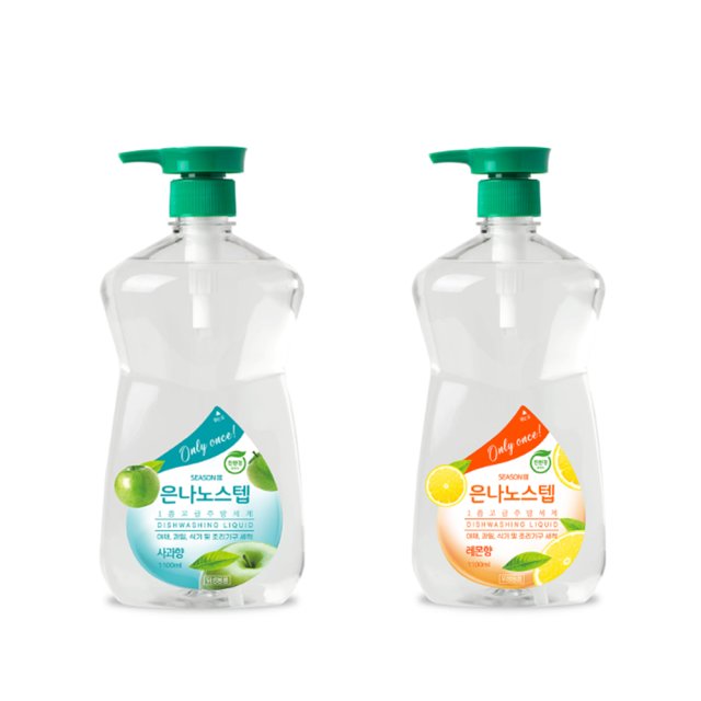 [은나노스텝] 시즌3 주방세제 리필 1100ML x 2개 (사과향)