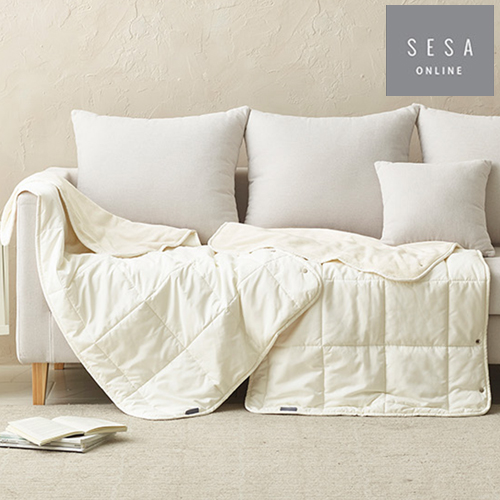 [세사] 패딩 담요 아이보리 80x130cm (똑딱이 단추로 망토로 사용가능)