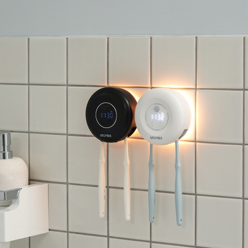 [유토렉스] 블랑 무선 칫솔 살균기 히팅 UV 살균 건조 살균기 UTC-3600 (시계형 무드등)