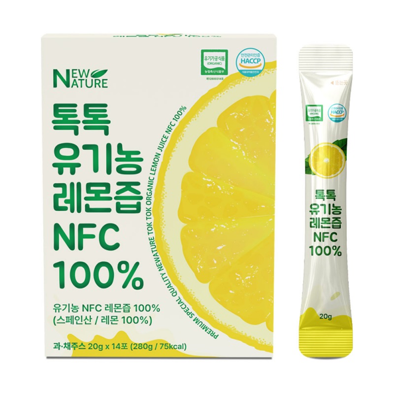 [뉴네이처] 톡톡 유기농 레몬즙 NFC 100% 20gx14포