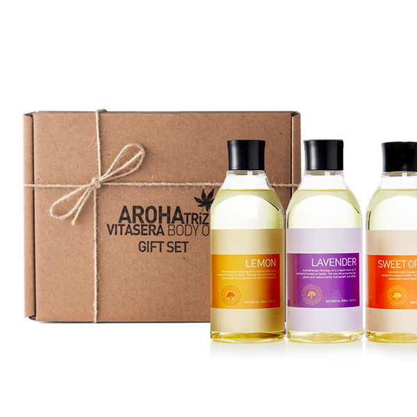 아로하트리즈 바디오일 솔루션 300ml 3종 선물세트