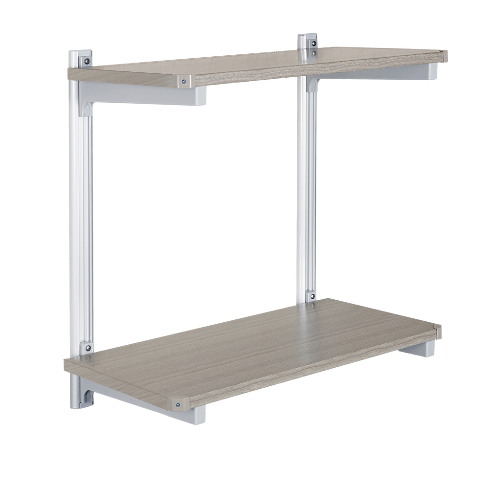 [웰렉스] 알루목 시스템 선반 다용도실 세탁실 선반 2단(레일60cm/선반60cm/선반폭40cm)