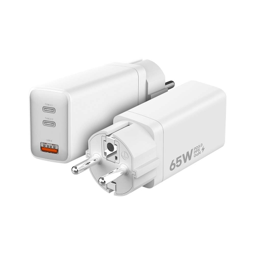 [젤센] 65W GaN USB PD PPS 접지형 3포트 고속멀티충전기 (화이트)