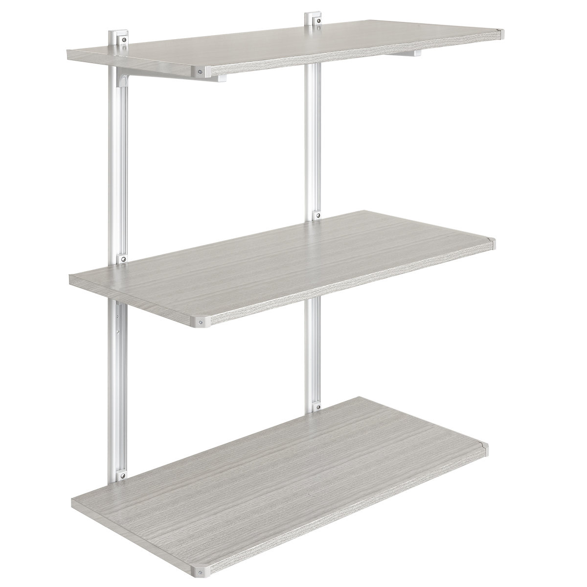 [웰렉스] 알루목 시스템 선반 다용도실 세탁실 선반 3단(레일100cm/선반60cm/선반폭40cm)