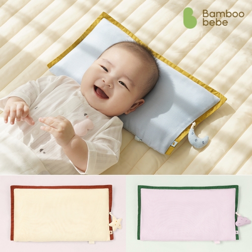 [밤부베베] 자장자장 좁쌀베개_엣지(베개커버 포함) (달이 블루)