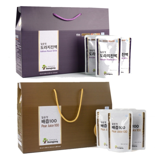 [일송정] 기획특가 국내산 농축배즙100(90ml 36포) + 도라지진액(70ml 36포)