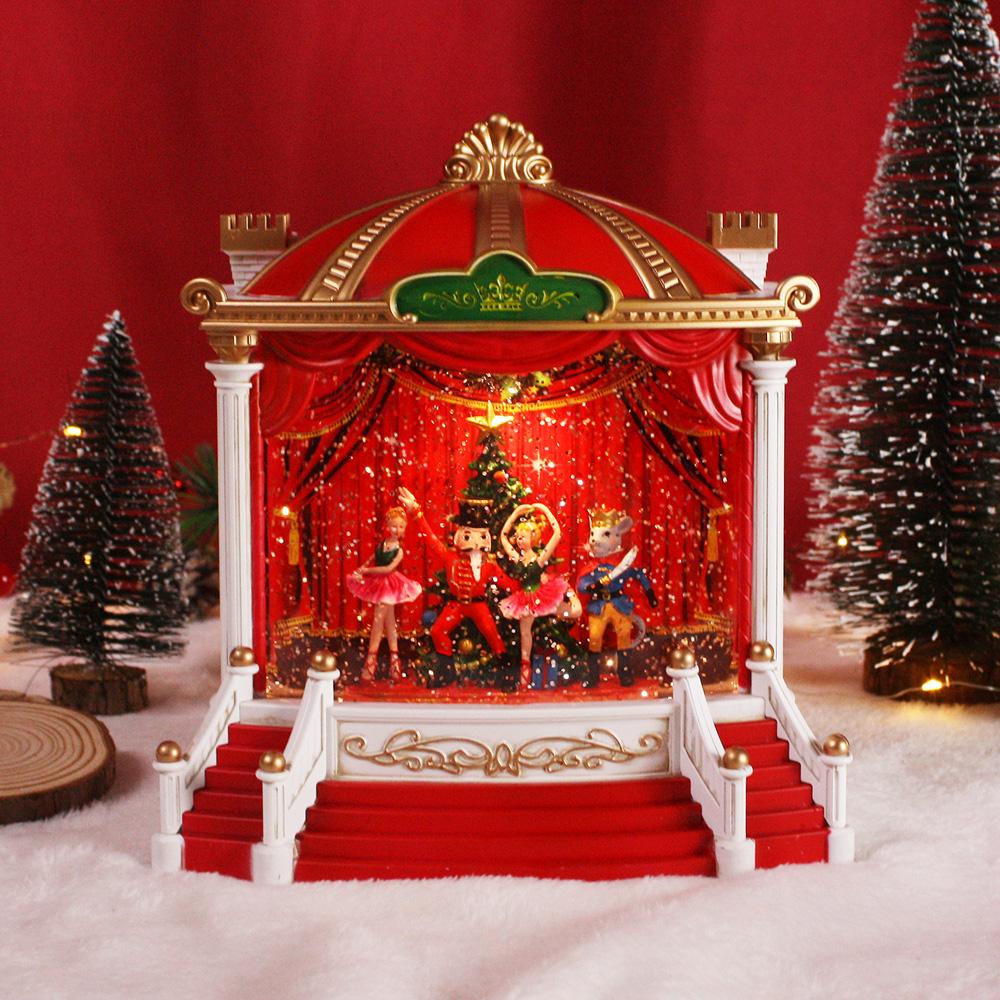 [젤센] LED 크리스마스 회전 오르골 스노우볼 Z33 호두까기왕관극장