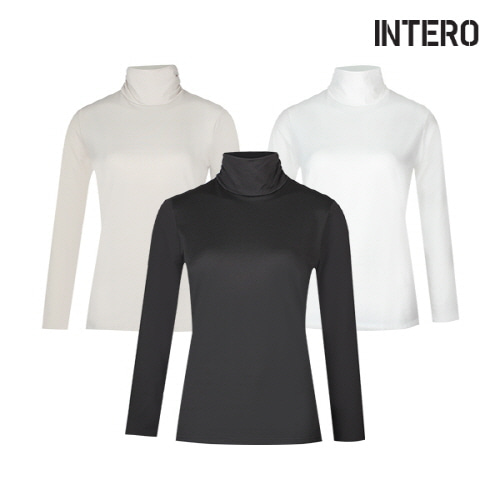 [인테로] 여성 목주름 골프 이너웨어 기모 티셔츠 WIWKV(색상,사이즈 택1)