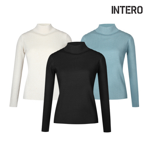 [인테로] 여성 골지 니트 터틀넥 티셔츠 WIFKU(색상 택1)