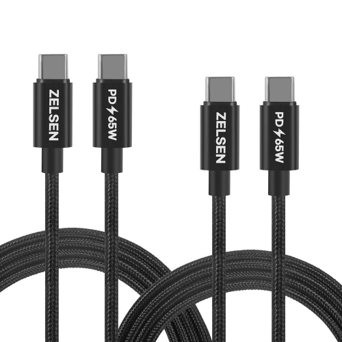 [젤센] 1+1 65W PD CtoC 고속충전케이블 2M(블랙)