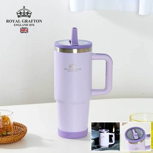 [로얄그래프톤] 보온보냉폴드스트로우텀블러 900ml-라이트퍼플_RG4068