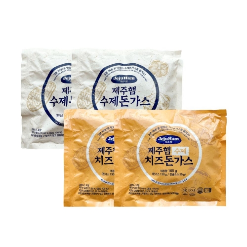 [제주햄] 제주돼지 돈가스 2종 세트(수제돈가스 2봉+치즈돈가스 2봉)