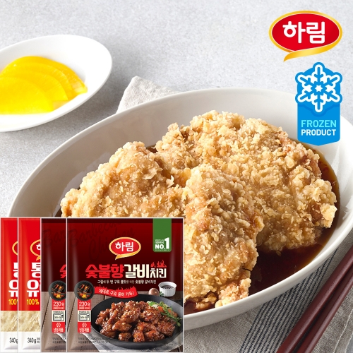 [하림] 통살 유린기 340g 2개 + 숯불향 갈비치킨 230g 2개