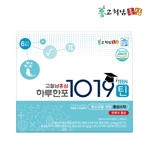 [고철남홍삼] 청소년 홍삼스틱 하루한포 1019틴 (10ml x 30포)