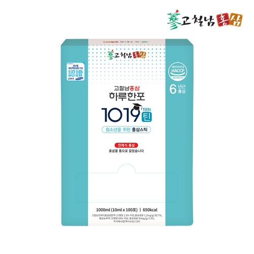 [고철남홍삼] 청소년 홍삼스틱 하루한포 1019틴 실속형 (10ml x 100포)