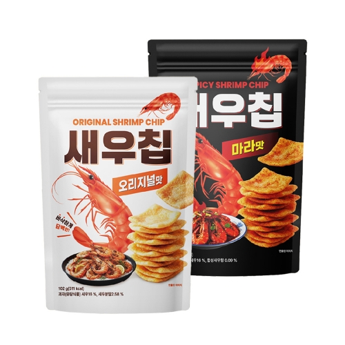 [좋은세상]새우칩 오리지널맛 102g + 마라맛 102g (총2봉)