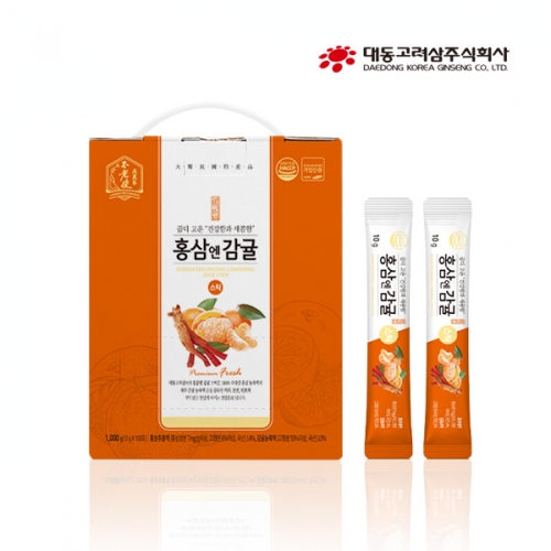 [대동고려삼] 달콤한 감귤과 진한 홍삼이 들어있는 홍삼엔 감귤스틱 10g x 100포