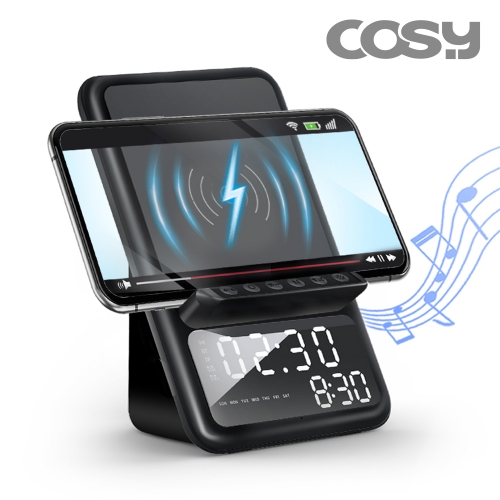 [COSY] 로니5IN1 무선충전 블루투스스피커 LED시계(알람)