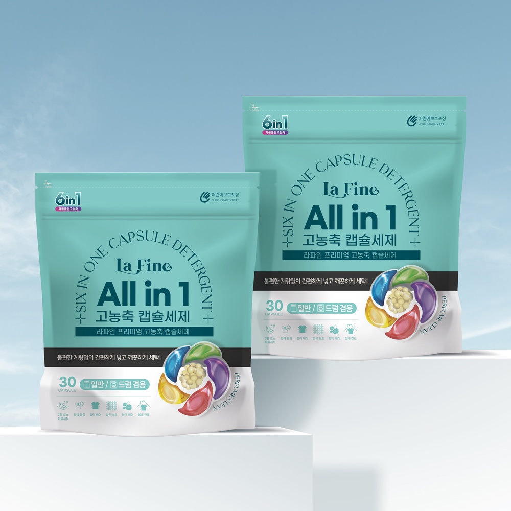 라파인 올인원 프리미엄 고농축 캡슐세제 국내산 15g x 30개입 x 2팩 (총60개입)